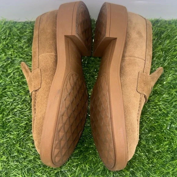Aerosoles Gelso Block Heel Loafers Tobacco Brown Suede Womens Size 6M Comfort - Picture 12 of 16